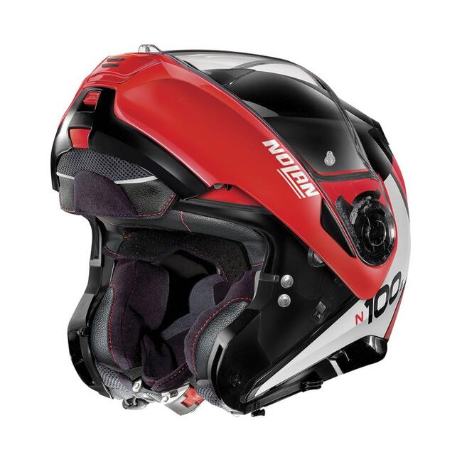 Casco Modulare N100-5 P Distinctive N-com 027 Glossy Black Red Nolan